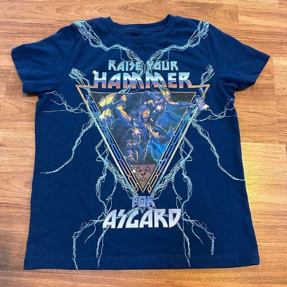 Marvel THOR Blue Short Sleeve T-Shirt | Youth Size Large 10/12